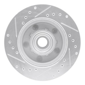 Chevrolet Blazer Brake Rotor (1) - Front Right - R1 Concepts - Drilled & Slotted - Silver - `91-`03